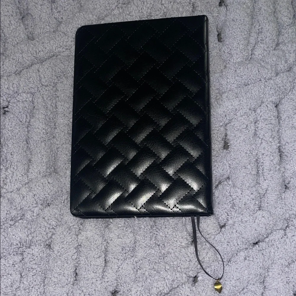 Kurt Geiger Black Quilted Journal with Dust Bag